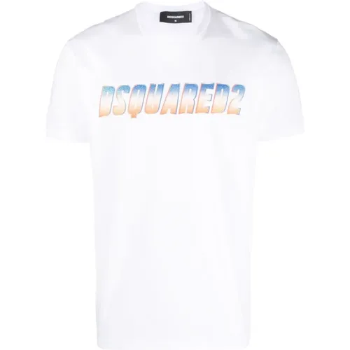 Logo-Print Baumwoll T-Shirt , Herren, Größe: XL - Dsquared2 - Modalova