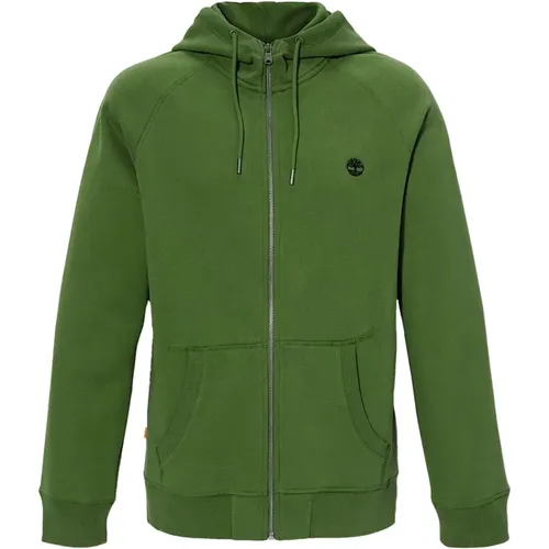 Grüner River Hoodie Gebürsteter Stoff Reißverschluss , Herren, Größe: M - Timberland - Modalova