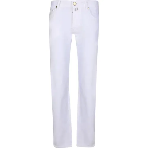 Weiße Slim Fit Jeans für Herren - Jacob Cohën - Modalova