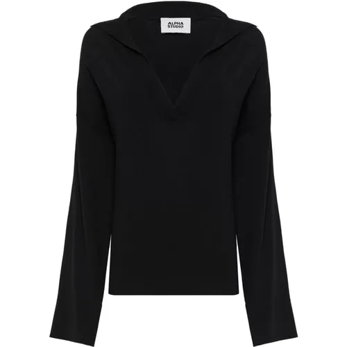 Polo Sweater Long Sleeve , female, Sizes: S, L - alpha industries - Modalova