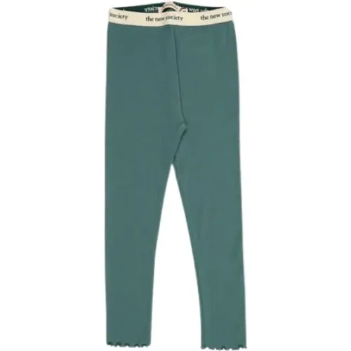 Azure Teal Ribbed Leggings - The New Society - Modalova