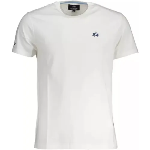 Weißes Besticktes T-Shirt Eleganter Stil , Herren, Größe: M - LA MARTINA - Modalova