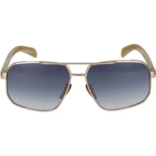 David Beckham Sonnenbrille DB 7102/S,Sunglasses,Striped Gold/Blue Shaded Sunglasses - Eyewear by David Beckham - Modalova