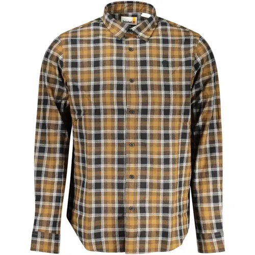 Brown Casual Cotton Shirt Men , male, Sizes: S, M, 3XL, XL, 2XL, L - Timberland - Modalova