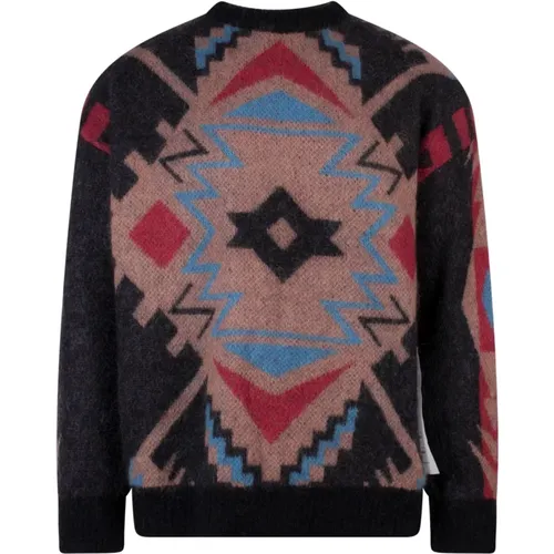 Mohair Sweater with Ethnic Motif , male, Sizes: S - Amaránto - Modalova