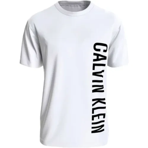 Cotton T-shirt with Bold Front Lettering , male, Sizes: S, 2XL, XL - Calvin Klein - Modalova