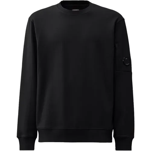 Bestickter Crewneck-Sweatshirt Schwarz , Herren, Größe: L - C.P. Company - Modalova