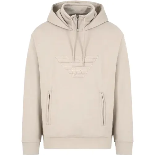 Sweatshirt with Maxi Logo and Hood , male, Sizes: M, L, XL - Emporio Armani - Modalova