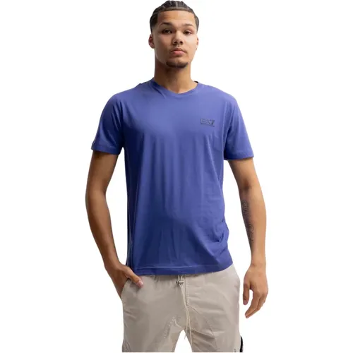 Basic Logo T-Shirt Blau Herren , Herren, Größe: 2XL - Emporio Armani - Modalova