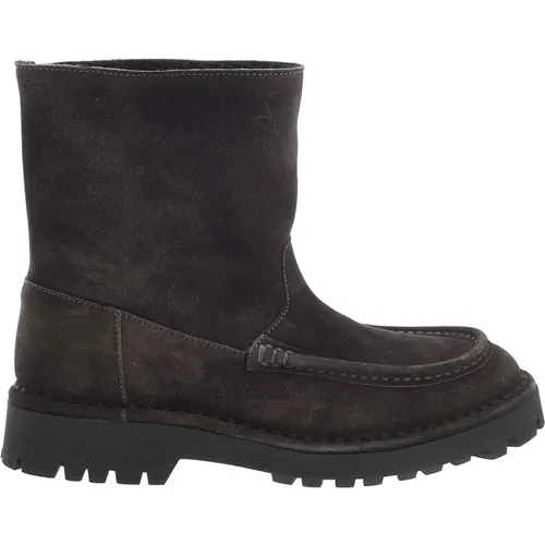 Graue Wildleder Low Top Stiefel mit Shearling , Damen, Größe: 36 EU - Kenzo - Modalova