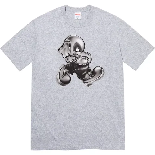 Elephant Tee Heather Grey Classic Cotton , male, Sizes: M - Supreme - Modalova