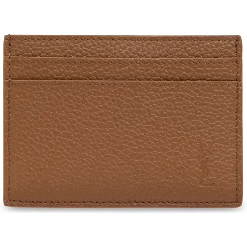 Leather card holder , male, Sizes: ONE SIZE - Saint Laurent - Modalova