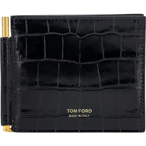 Leather Wallet with Eight Compartments , male, Sizes: ONE SIZE - Tom Ford - Modalova