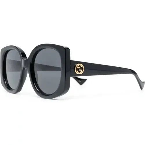 Schwarze Sonnenbrille, stilvoll und vielseitig , Damen, Größe: 53 MM - Gucci - Modalova