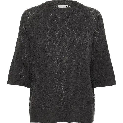 Schwarz Austern Melange Pullover Sweater , Damen, Größe: S - Kaffe - Modalova