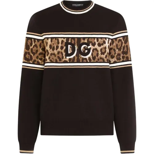 Pullover mit GD Logo , Herren, Größe: M - Dolce & Gabbana - Modalova