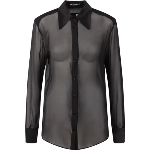 Halbtransparentes Mesh-Shirt mit Mesh-Einsätzen - Dolce & Gabbana - Modalova