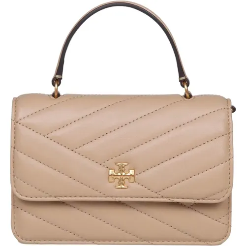 Kira chevron mini in quilted leather color nude , female, Sizes: ONE SIZE - TORY BURCH - Modalova