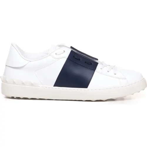 Leather Sneakers with Band Detail , male, Sizes: 8 1/2 UK, 6 UK - Valentino Garavani - Modalova