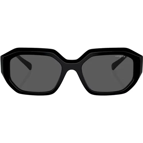 Contemporary Irregular Sunglasses with Bicolor Logo , female, Sizes: 54 MM - Vogue - Modalova