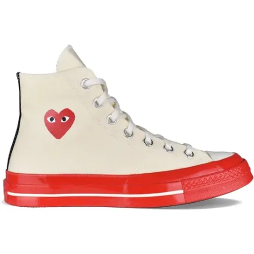 Rotes Herz High-Top Sneakers , Damen, Größe: 36 1/2 EU - Comme des Garçons - Modalova