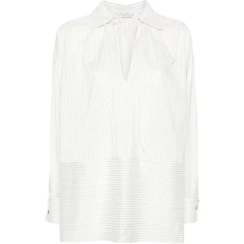 Pinstripe Shirt French Cuffs , female, Sizes: XS, S - Max Mara - Modalova