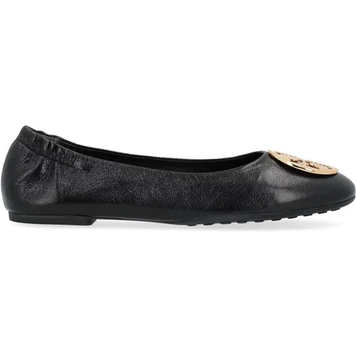 Schwarze Lederballerina Claire , Damen, Größe: 38 1/2 EU - TORY BURCH - Modalova