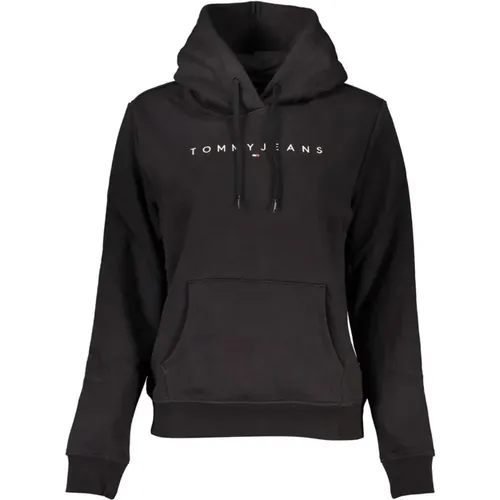 Schwarzer Bestickter Kapuzenpullover , Damen, Größe: XL - Tommy Hilfiger - Modalova