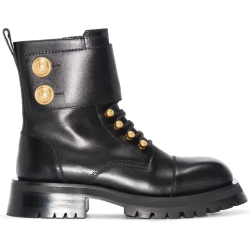 Ranger boot army-calfskin , female, Sizes: 5 1/2 UK, 3 UK, 8 UK, 4 1/2 UK, 6 1/2 UK, 6 UK, 4 UK, 5 UK - Balmain - Modalova