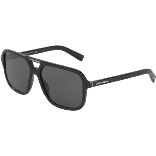 Stylische Sonnenbrille Dg4354 Schwarz , Herren, Größe: 58 MM - Dolce & Gabbana - Modalova