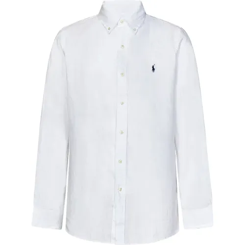 Linen Button-Down Shirt with Pony Embroidery , male, Sizes: 2XL, XL - Ralph Lauren - Modalova