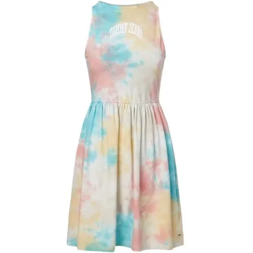 Multi Tie Dye Skater Kleid , Damen, Größe: M - Tommy Hilfiger - Modalova