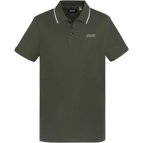 Grünes Polo-Shirt Paul , Herren, Größe: M - Schott NYC - Modalova