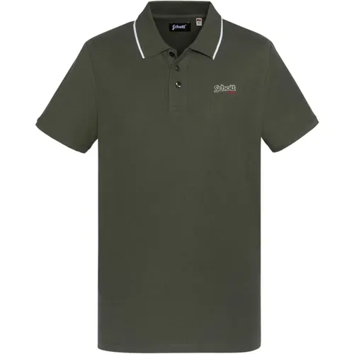 Grünes Polo-Shirt Paul , Herren, Größe: S - Schott NYC - Modalova