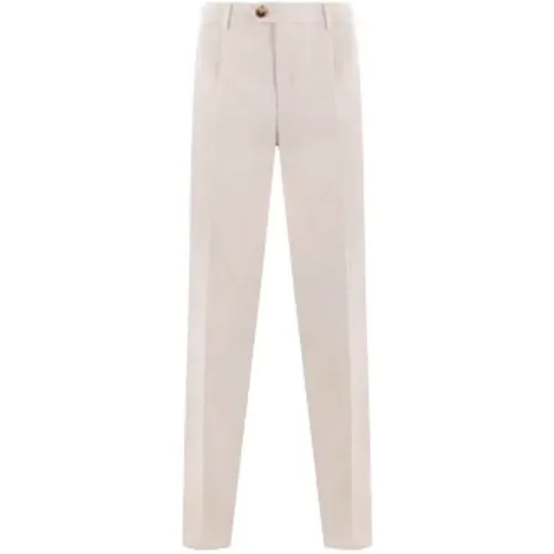 Ivory Cotton Stretch Trousers , male, Sizes: M, XL - BRUNELLO CUCINELLI - Modalova
