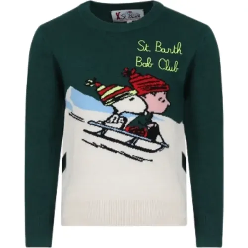 Grüner Pullover Snoopy Bob Club - MC2 Saint Barth - Modalova