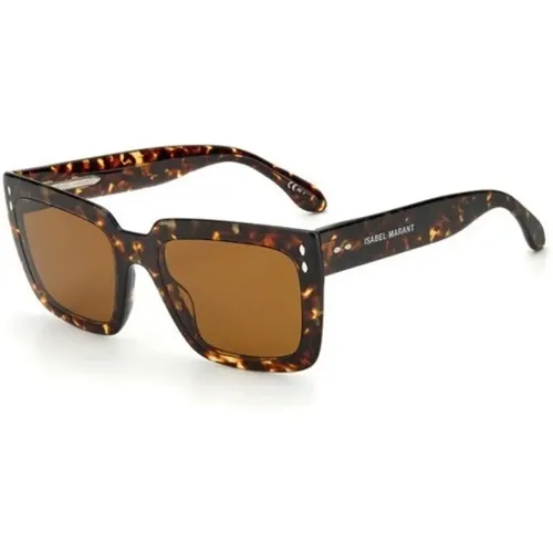 Rechteckige Sonnenbrille braunes Havana-Gestell - Isabel marant - Modalova