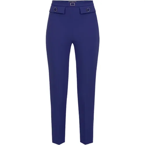 Straight Pants in Stretch Crêpe , female, Sizes: XL, XS - Elisabetta Franchi - Modalova