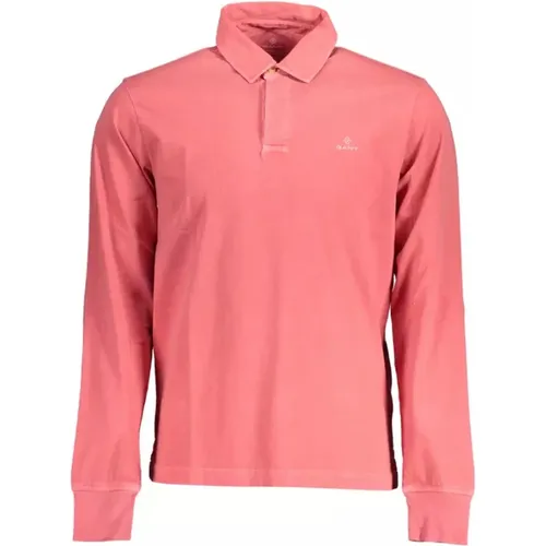 Rotes Langarm-Polo-Shirt mit Logo - Gant - Modalova