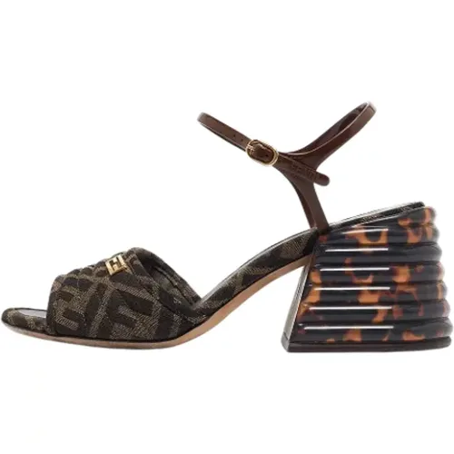 Pre-owned Canvas sandals , female, Sizes: 4 UK - Fendi Vintage - Modalova