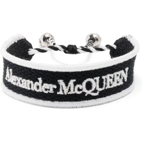 Cotton Adjustable Bracelet , male, Sizes: ONE SIZE - alexander mcqueen - Modalova