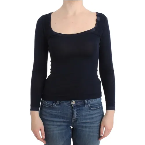 Blaue Spitze Langarm-Top - Ermanno Scervino - Modalova