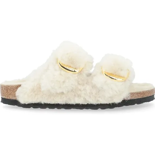 Shearling Schnallensandalen , Damen, Größe: 39 EU - Birkenstock - Modalova