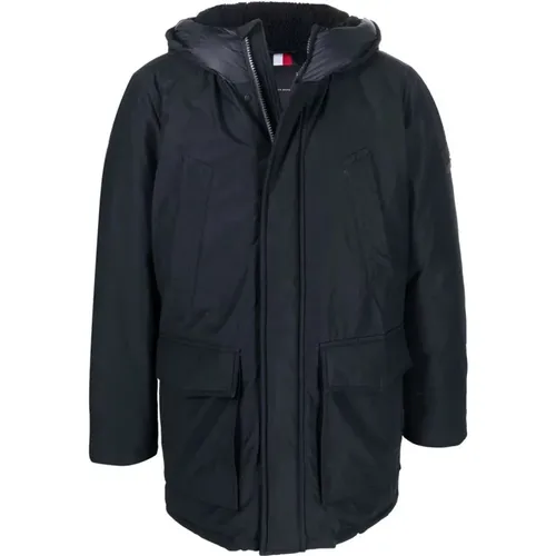 Blaue Dry Wax Parka Jacke - Tommy Hilfiger - Modalova