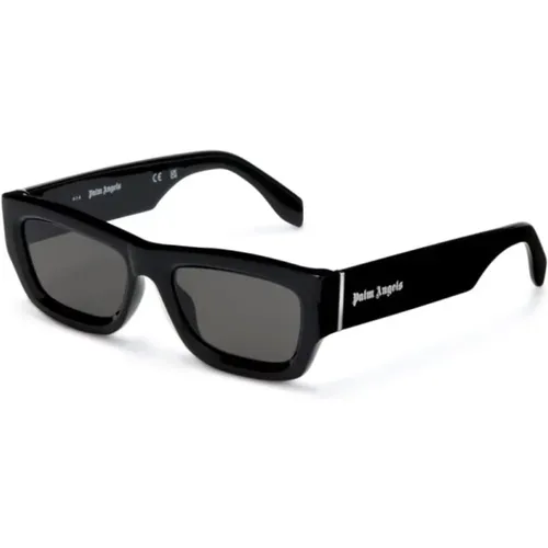 Klassische Schwarze Sonnenbrille,Weiße Sonnenbrille mit Original-Etui,PERI048 6064 Sonnenbrille - Palm Angels - Modalova