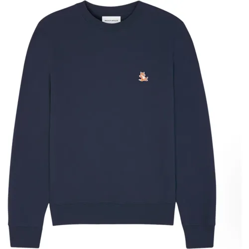 Fox Head Patch Baumwoll-Sweatshirt , Herren, Größe: 2XL - Maison Kitsuné - Modalova