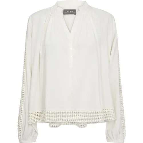 Boho-inspired Lace Blouse with Puff Sleeves , female, Sizes: M, XS, L, S - MOS MOSH - Modalova