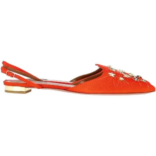 Pre-owned Fabric flats , female, Sizes: 6 UK - Aquazzura Pre-owned - Modalova