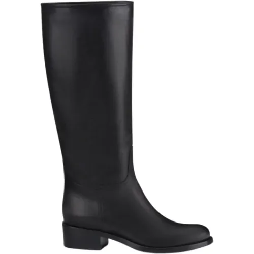 Lederstiefel mit 4 cm Absatz , Damen, Größe: 39 EU - AGL - Modalova