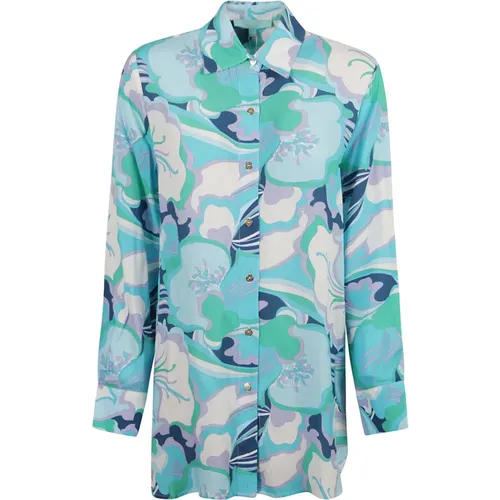 Blue Bloom Print Shirt , female, Sizes: L, M, S - Melissa Odabash - Modalova